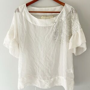 For Love & Liberty Johnny Was Silk Blouse Top Medium